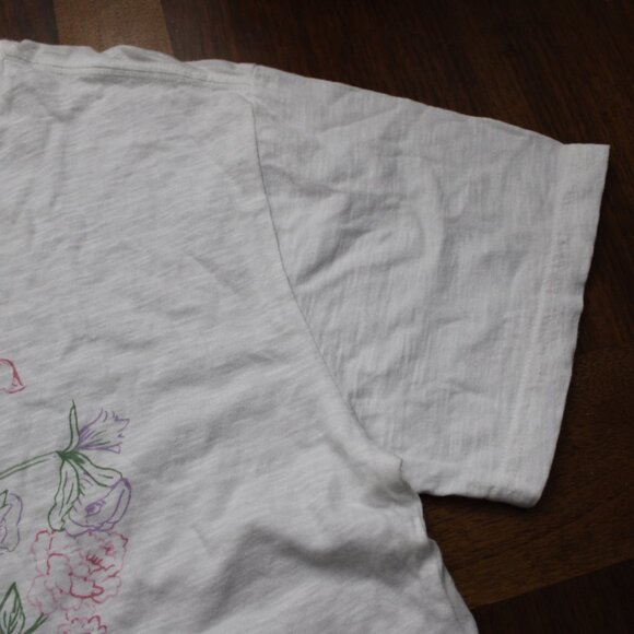 Lucky Brand White Floral Short Sleeve Top Size Medium NWOT - Picture 4 of 11